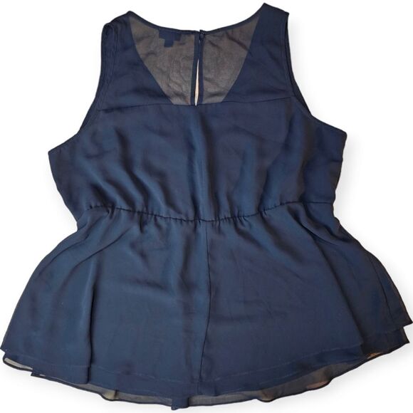 Torrid Black Chiffon Embellished Double Layer Peplum Tank Blouse 1x - Picture 10 of 11